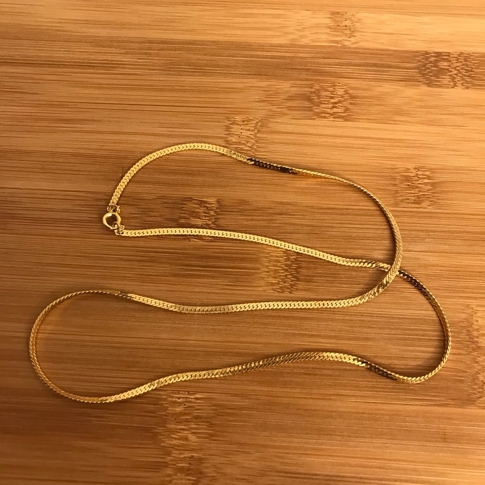 24” Gold Plated Snake Chain Necklace - Picture 2 of 4